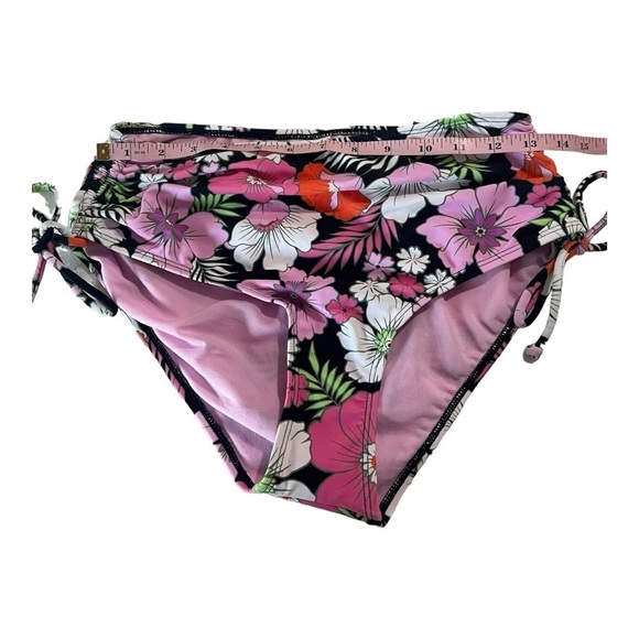 Salt + Cove Juniors Floral‎ Side Tie High Waist Swim Bottom Separates Junior NEW - Picture 2 of 9